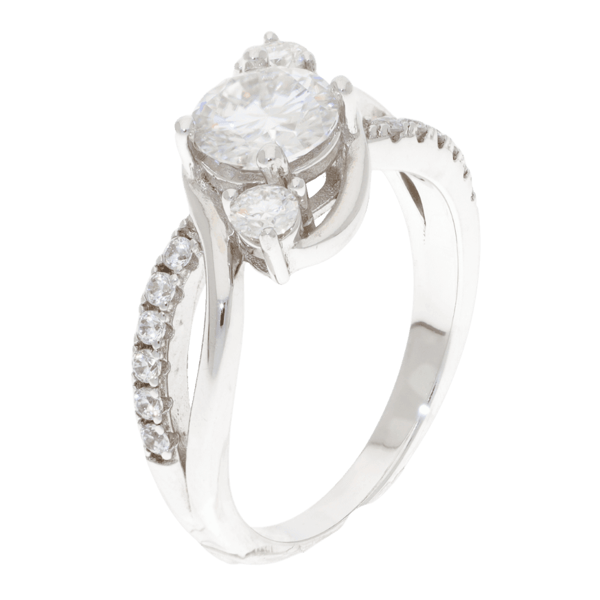 Three-Stone Swirl Ring